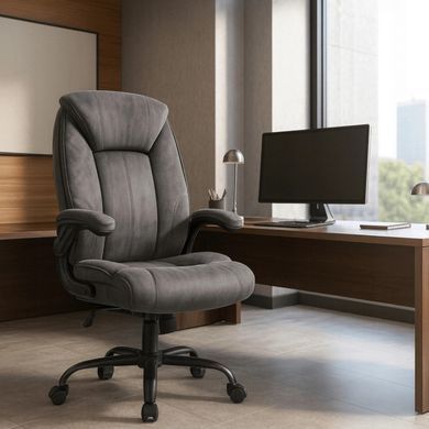 Стілець офісний поворотний MEBEL ELITE COMFORT Сірий фотографія