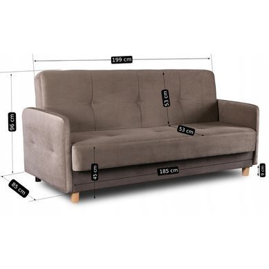 Набір з 2х диванів розкладних MEBEL ELITE CUBA 199 см Беж фотографія