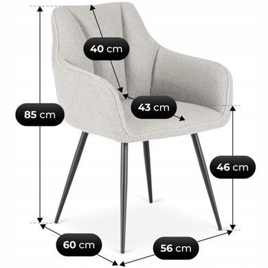 Стул MEBEL ELITE NAWARA Серый Букле фотография