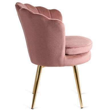 Стілець оксамитовий MEBEL ELITE VIOLA Velvet Рожевий/золото фотографія