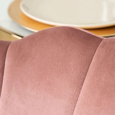 Стілець оксамитовий MEBEL ELITE VIOLA Velvet Рожевий/золото фотографія