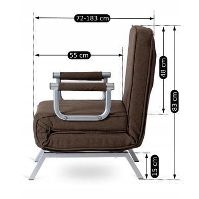 Крісло розкладне MEBEL ELITE BART Коричневий фотографія