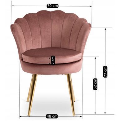 Стілець оксамитовий MEBEL ELITE VIOLA Velvet Рожевий/золото фотографія