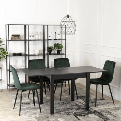 Стіл розкладний MEBEL ELITE MAX 80 (160)80см Чорний / Чорний фотографія