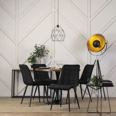 Стол круглый MEBEL ELITE LINO 100 см Дуб рустик / черный фотография