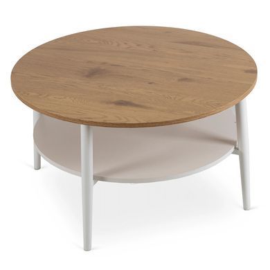 Журнальный столик MEBEL ELITE PAULO MAX 80x80 Дуб/белый фотография