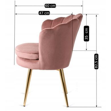 Стілець оксамитовий MEBEL ELITE VIOLA Velvet Рожевий/золото фотографія