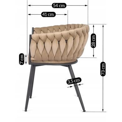 Стул бархатный MEBEL ELITE EMPOLI Velvet Бежевый фотография