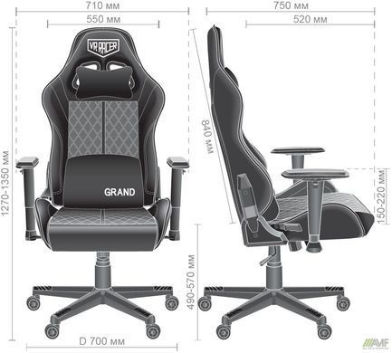 Комп'ютерне крісло VR Racer Original Grand AMF чорний фотографія