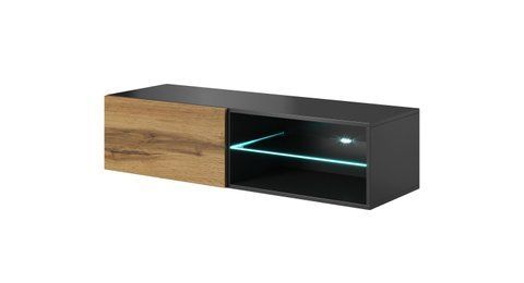 ТВ Тумба LIVO RTV-120W Halmar Антрацит / Дуб Вотан фотографія