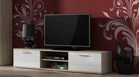 ТВ Тумба SOHO RTV Cama 180 Дуб Сонома Мат / Білий Глянець фотографія