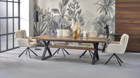 Стіл розкладний BARON Halmar 200(350)x100 Горіх/Чорний фотографія