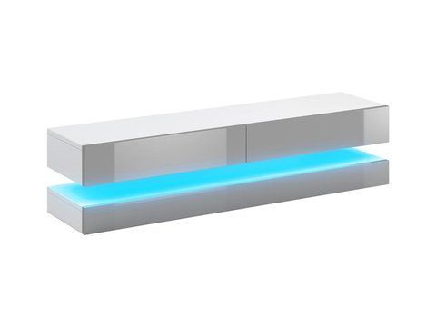 ТВ Тумба COSMO LED Signal Білий Мат / Сірий Глянець фотографія