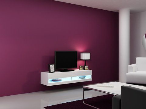 ТВ Тумба VIGO RTV Cama 140 New Білий Мат / Білий Глянець фотографія