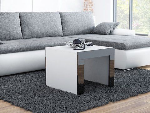 Журнальний столик TESS MINI 60x60 Cama Білий Мат / Чорний Глянець фотографія