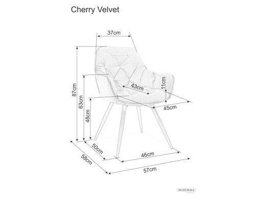 Кресло CHERRY Velvet Signal Черный фотография