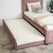 Кровать односпальная бархатная MEBEL ELITE ELIF 90x200 см с дополнительным спальным местом Розовый