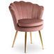 Стілець оксамитовий MEBEL ELITE VIOLA Velvet Рожевий/золото