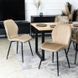 Комплект стол MEBEL ELITE GLOS 135х80 см Дуб Золотой / Черный +4 стула LILAC Беж