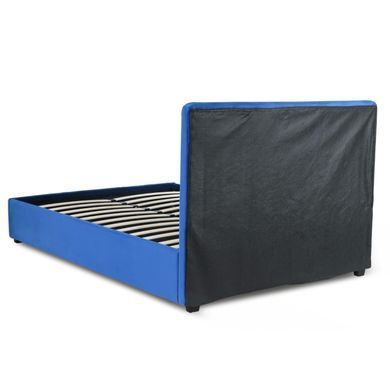 Ліжко двоспальне оксамитове MEBEL ELITE CROS Velvet 160x200 см Синій фотографія