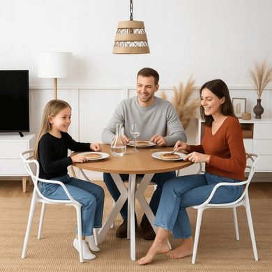 Стол MEBEL ELITE LAUREN 90X90 дуб золотой/белый фотография