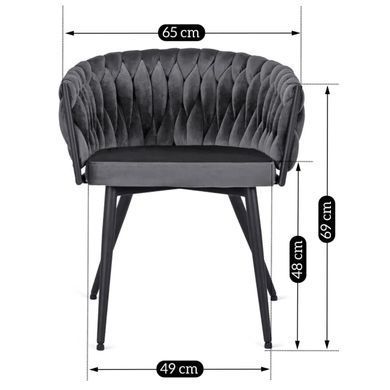 Стілець оксамитовий MEBEL ELITE EMPOLI Velvet Сірий фотографія
