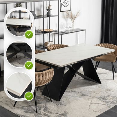 Стол раскладной MEBEL ELITE VICTOR 160(240)х90 см Белый/ черный фотография