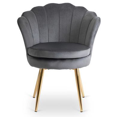 Стул бархатный MEBEL ELITE VIOLA Velvet Серый/золото фотография