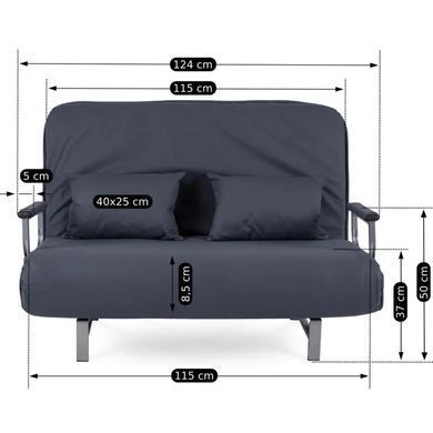 Диван раскладной MEBEL ELITE DARK 2 ткань Серый фотография