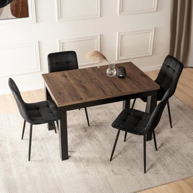Стіл розкладний MEBEL ELITE SKUBI 120(160)х75 см Горіх / чорний фотографія