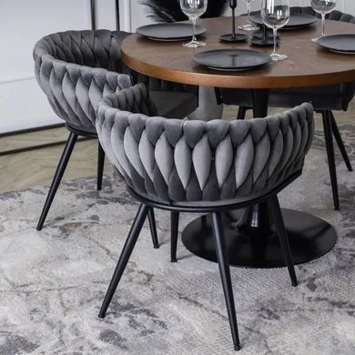 Стілець оксамитовий MEBEL ELITE EMPOLI Velvet Сірий фотографія