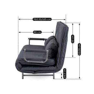 Диван раскладной MEBEL ELITE DARK 2 ткань Серый фотография