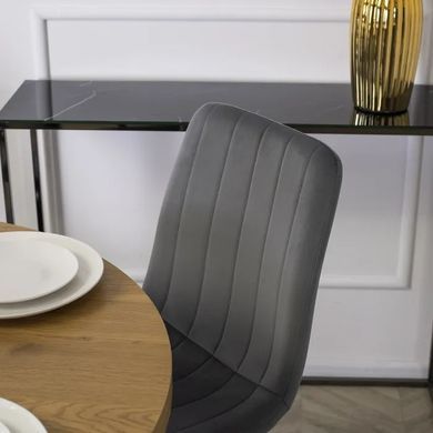 Стіл круглий MEBEL ELITE LINO 100 см Дуб золотий / чорний фотографія