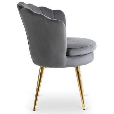 Стул бархатный MEBEL ELITE VIOLA Velvet Серый/золото фотография