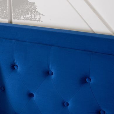 Ліжко двоспальне оксамитове MEBEL ELITE CROS Velvet 160x200 см Синій фотографія