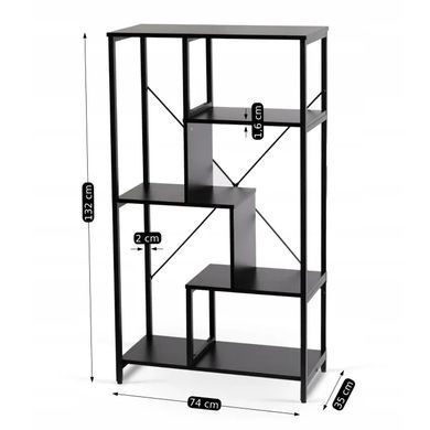 Стеллаж MEBEL ELITE TIM черный фотография