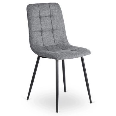 Комплект стіл MEBEL ELITE GLOS 135х80 см Дуб Золотий / Чорний +4 стільці PERU 2 Сірий фотографія