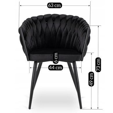 Стул бархатный MEBEL ELITE ELENA Velvet Черный фотография