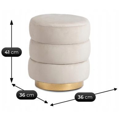 Пуф MEBEL ELITE AURA Velvet Беж фотографія