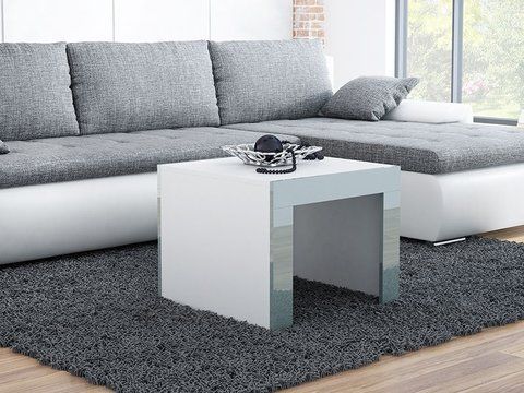 Журнальний столик TESS MINI 60x60 Cama Білий Мат / Сірий Глянець фотографія