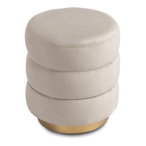 Пуф MEBEL ELITE AURA Velvet Беж фотографія