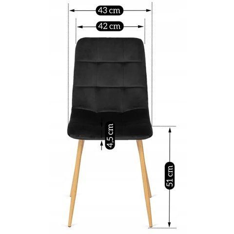 Стул бархатный MEBEL ELITE FREDY Velvet, Черный фотография