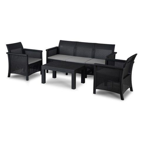 Комплект садових меблів MEBEL ELITE SAVIO Чорний
