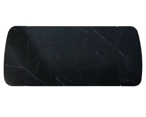 Стіл DUBLIN CERAMIC Intarsio 120(180)*80 чорний мат/чорний каркас фотографія