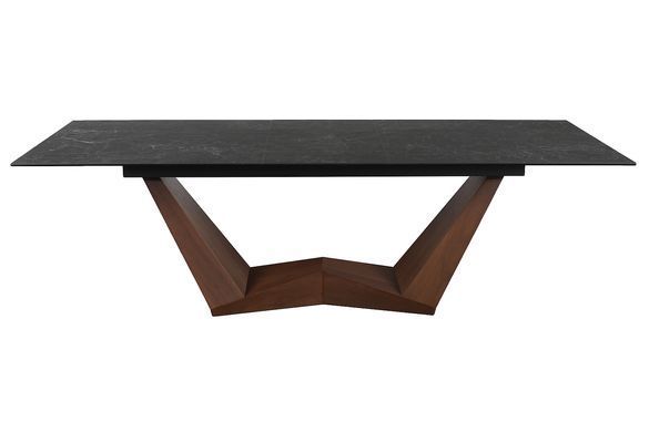 Стіл розкладний BONUCCI CERAMIC Signal 200(250)x98 Чорний Мармур / Горіх фотографія