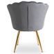 Стул бархатный MEBEL ELITE VIOLA Velvet Серый/золото
