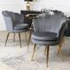 Стул бархатный MEBEL ELITE VIOLA Velvet Серый/золото