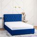 Ліжко двоспальне оксамитове MEBEL ELITE CROS Velvet 160x200 см Синій
