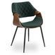 Стул бархатный MEBEL ELITE DAKOTA Velvet, Зеленый / ореховый фотография