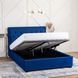 Ліжко двоспальне оксамитове MEBEL ELITE CROS Velvet 160x200 см Синій